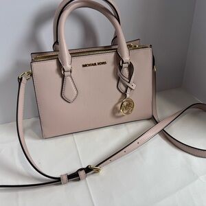 NWOT Michael Kors Small Valerie Pebbled Leather Satchel W/ Crossbody Strap Pink